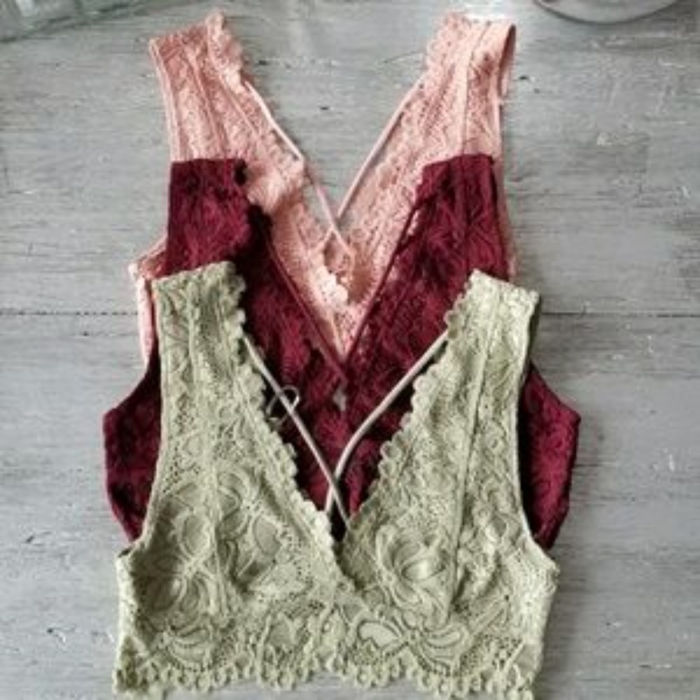 BLUSH Lace Criss Cross front Bralette - Picture 4 of 4